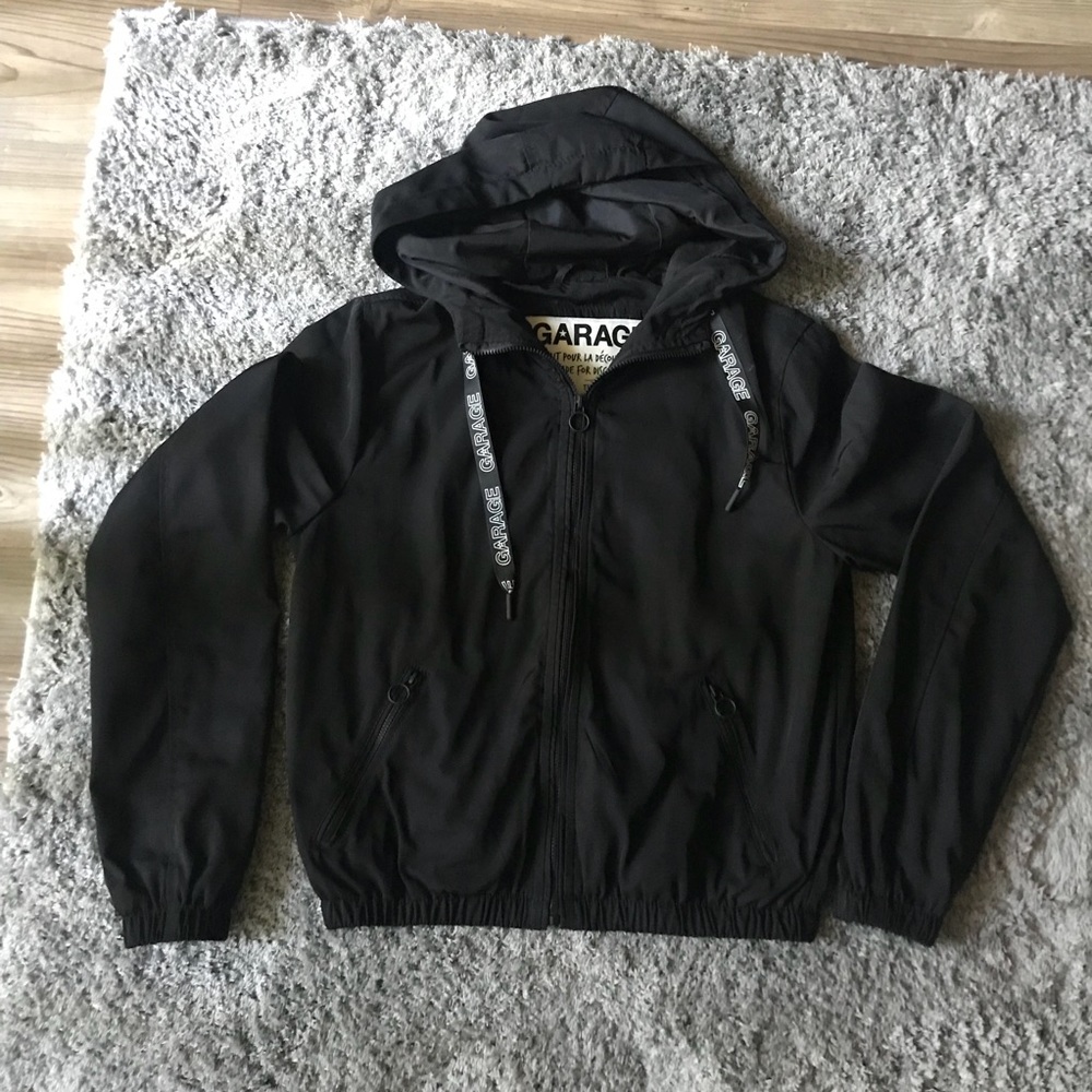 Black Garage Windbreaker